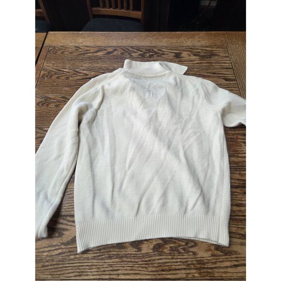 Almina Concept Polo Wool Sweater Long Sleeve V Neck Ivory Size Large - Picture 4 of 4